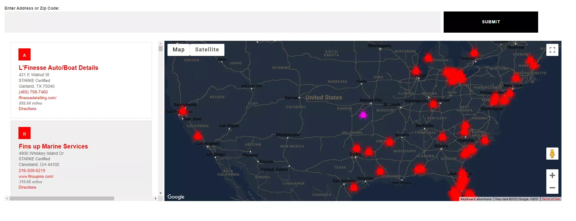 Store locator map 